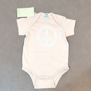 Polished Prints Onesie Bodysuit 6 Mo light pink rose colored Short Sleeve NWT